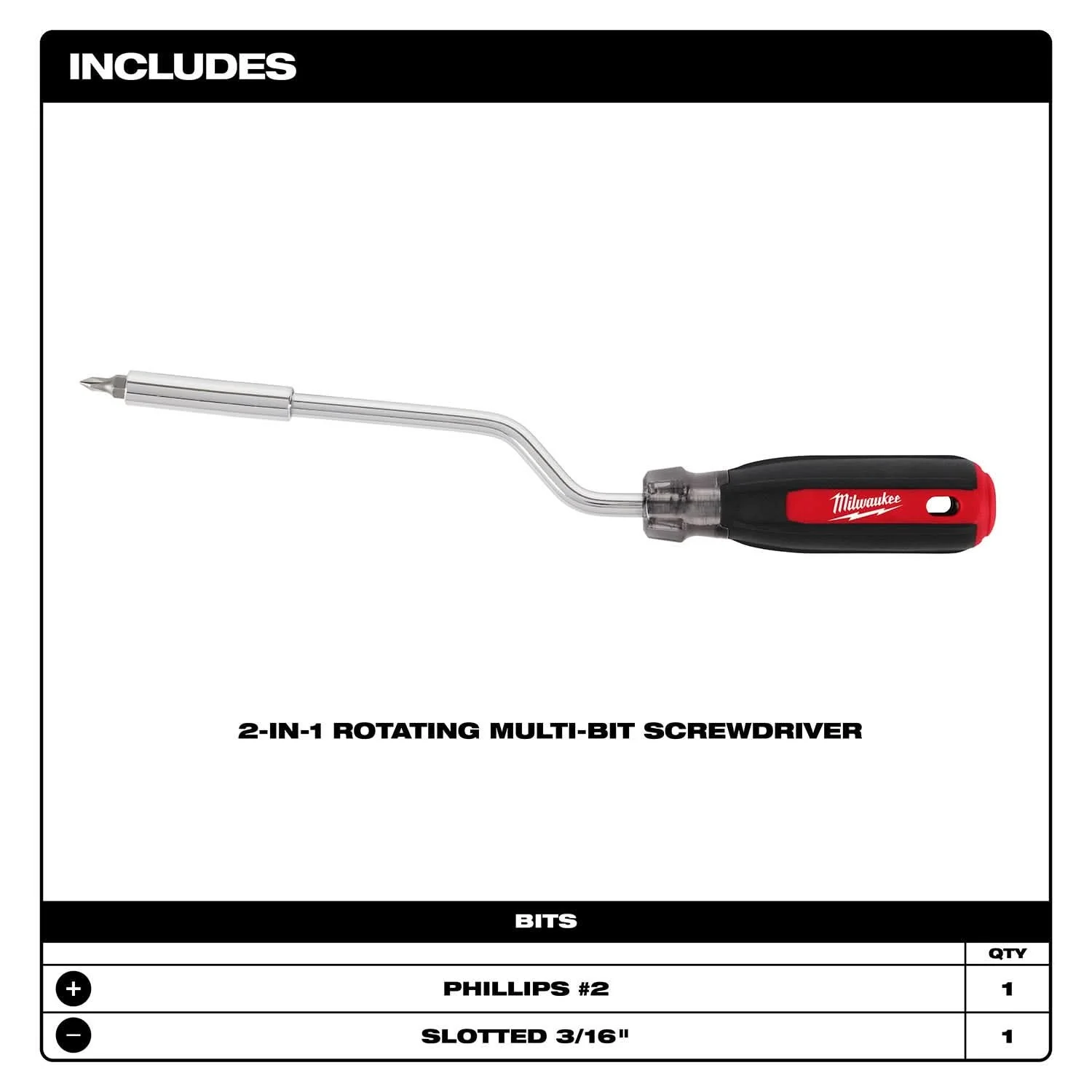 Milwaukee 48-22-2916 2-in-1 Rotating Multi-Bit Screwdriver - Image 2