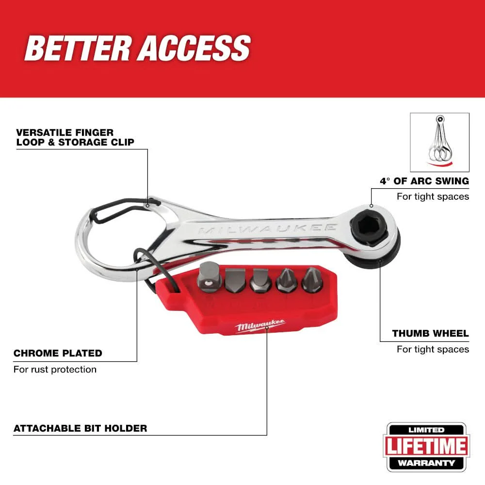 Milwaukee 48-22-2950 7-in-1 Multi-Bit Mini Ratchet - Image 2