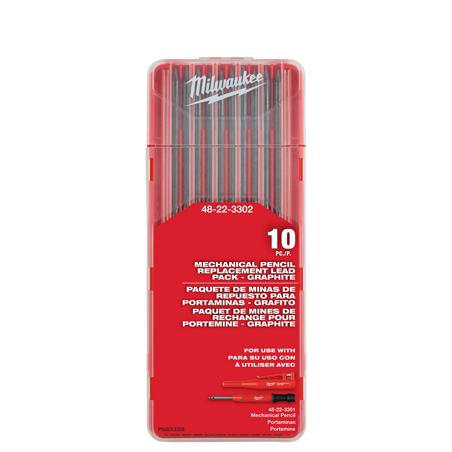 Milwaukee 48-22-3302 Replacement Mechanical Pencil Black Graphite Lead, 10-Piece - Image 1