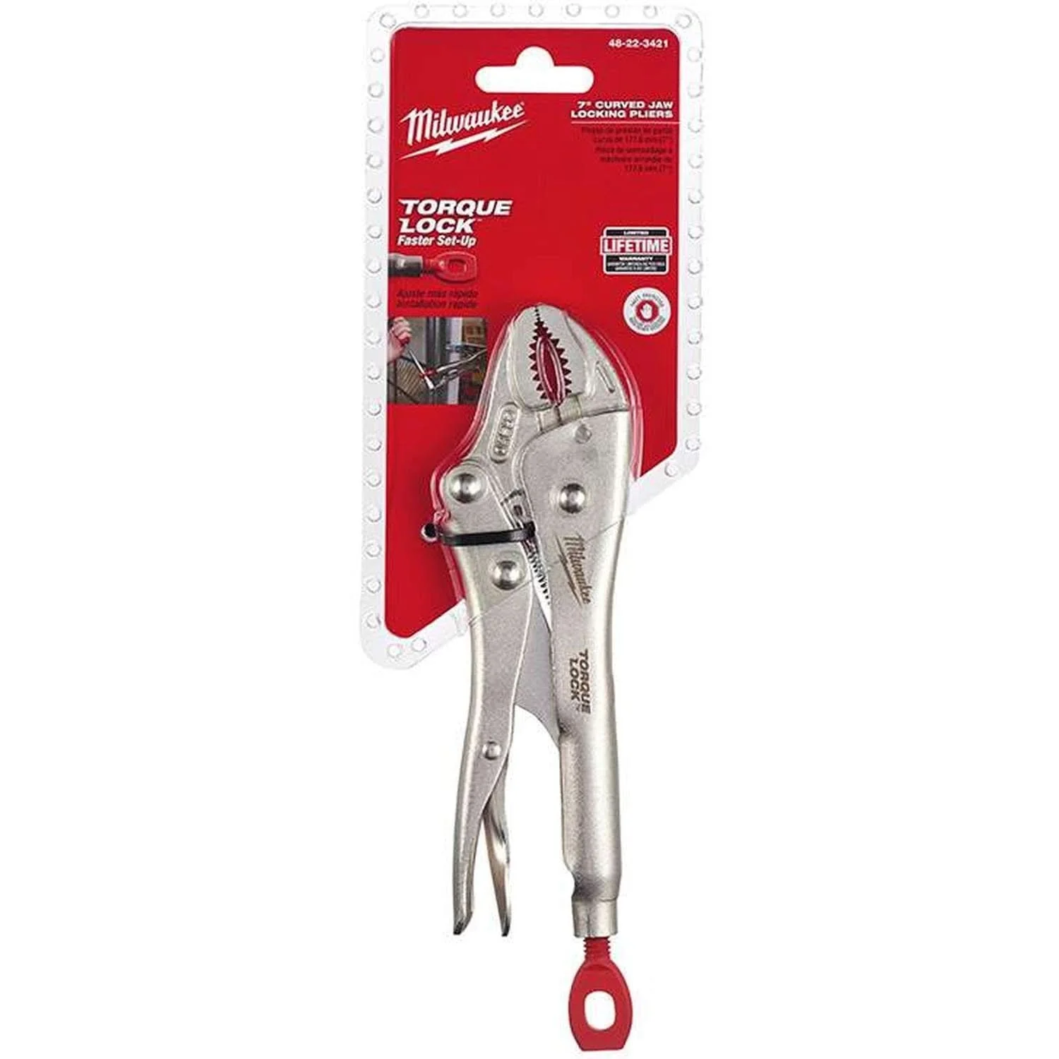 Milwaukee 48-22-3421 Curved Locking Pliers STD 7-inch - Image 1