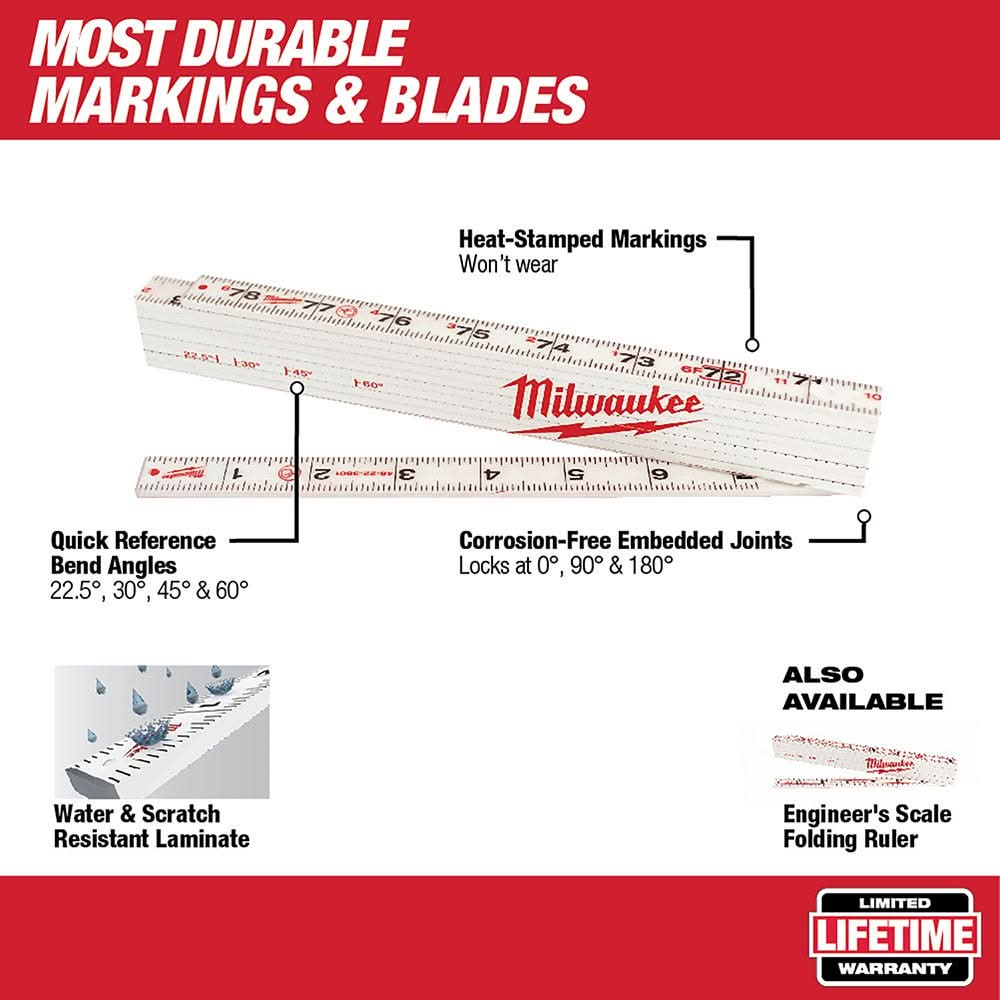 Milwaukee 48-22-3801 Composite Folding Rule - Image 2