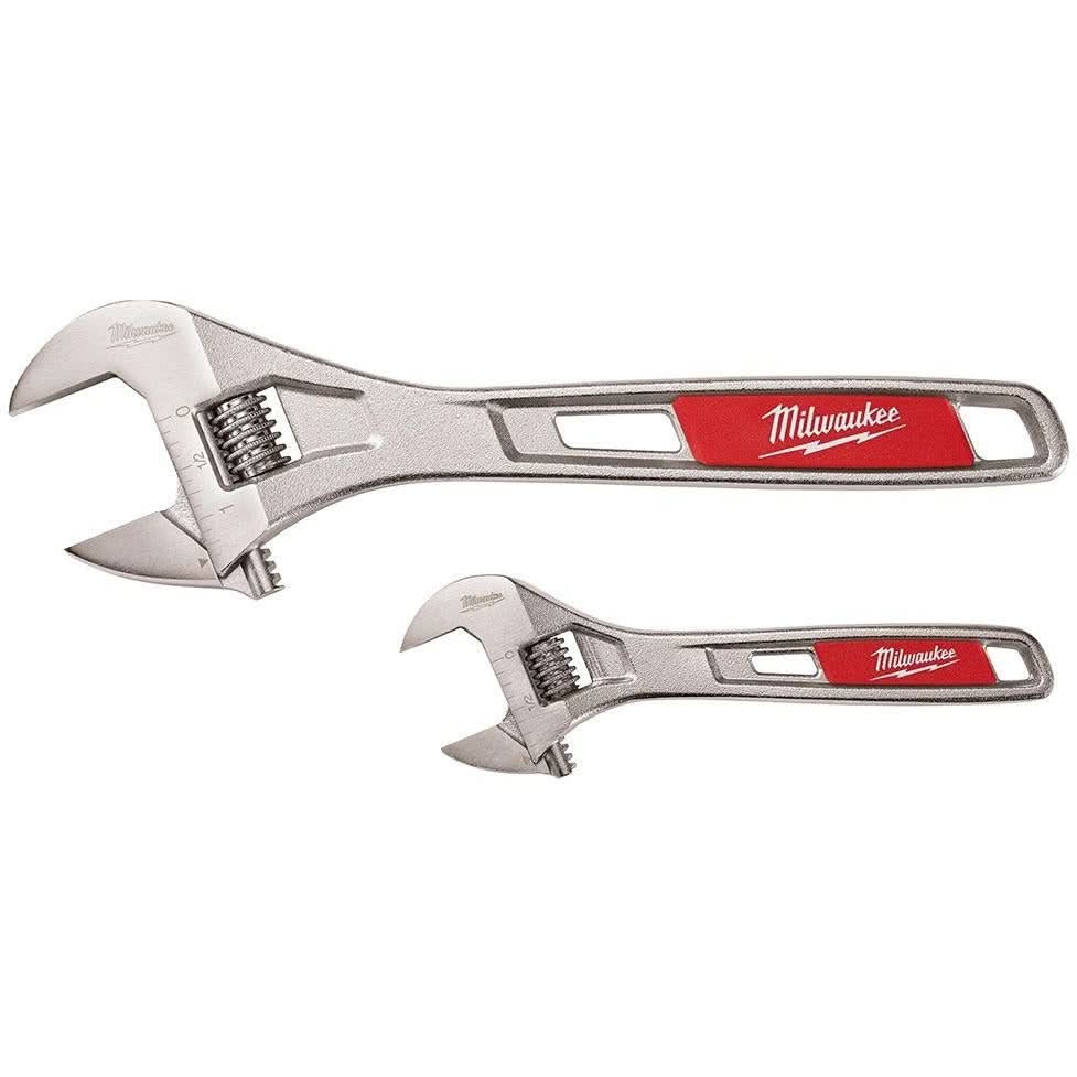 Milwaukee 48-22-7400 2-Piece Adjustable Wrench Set, 6" / 10" - Image 1