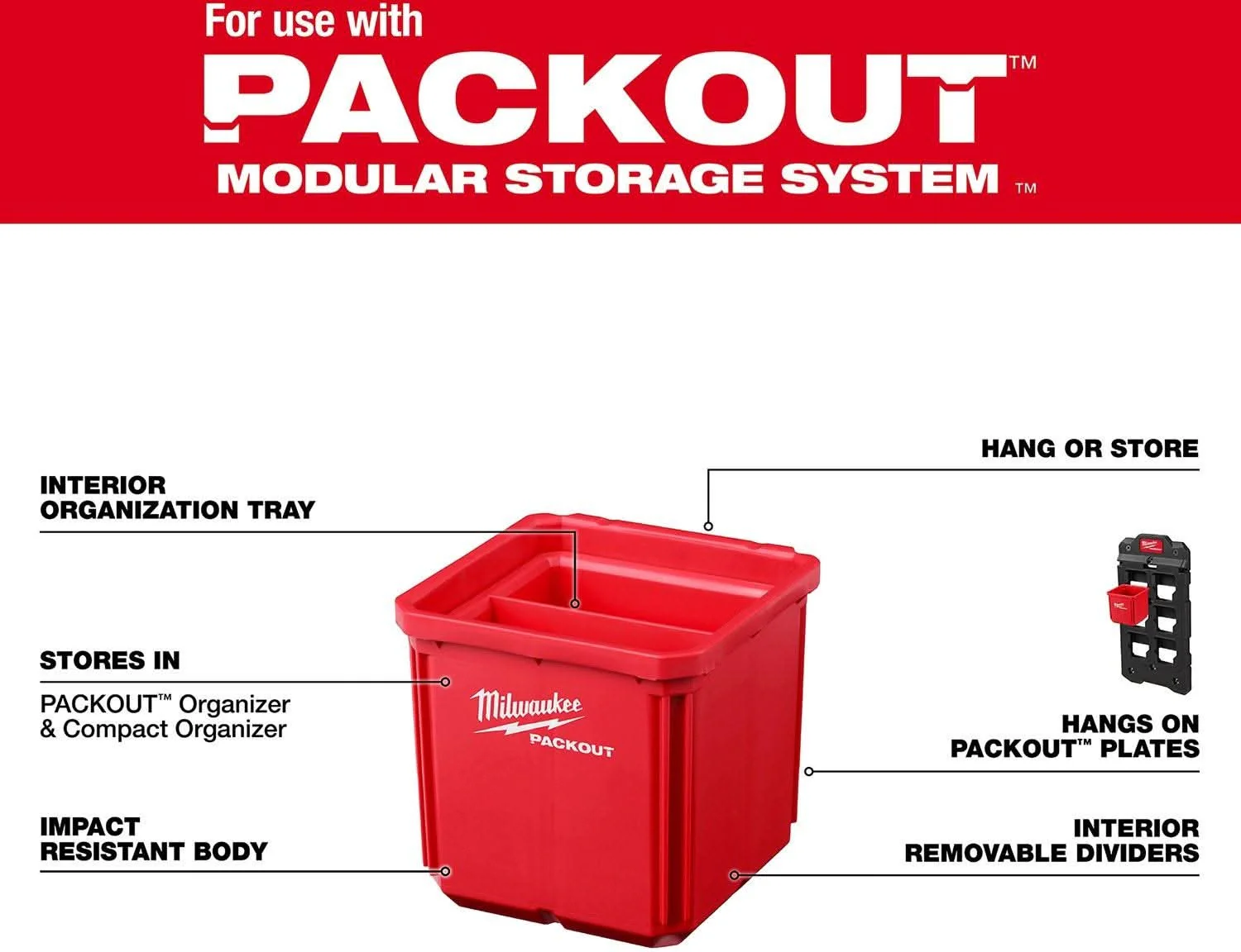 Milwaukee 48-22-8062 Small Bin Set for PACKOUT Shop Storage System, 2-Pack - Image 2