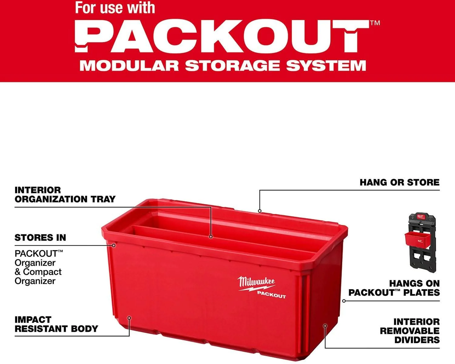 Milwaukee 48-22-8063 Large Bin Set for PACKOUT Shop Storage System, 2-Pack - Image 2