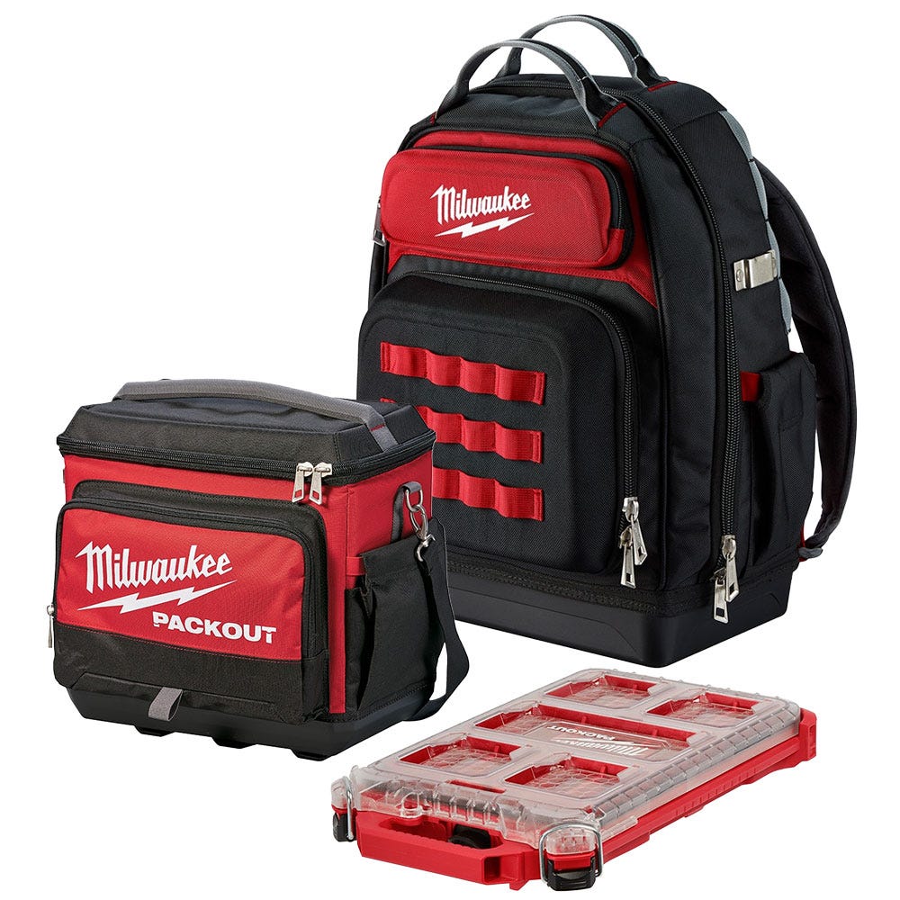 Milwaukee 48-22-8201 Ultimate Jobsite Backpack, PACKOUT Cooler and PACKOUT Organizer Value Bundle - Image 1