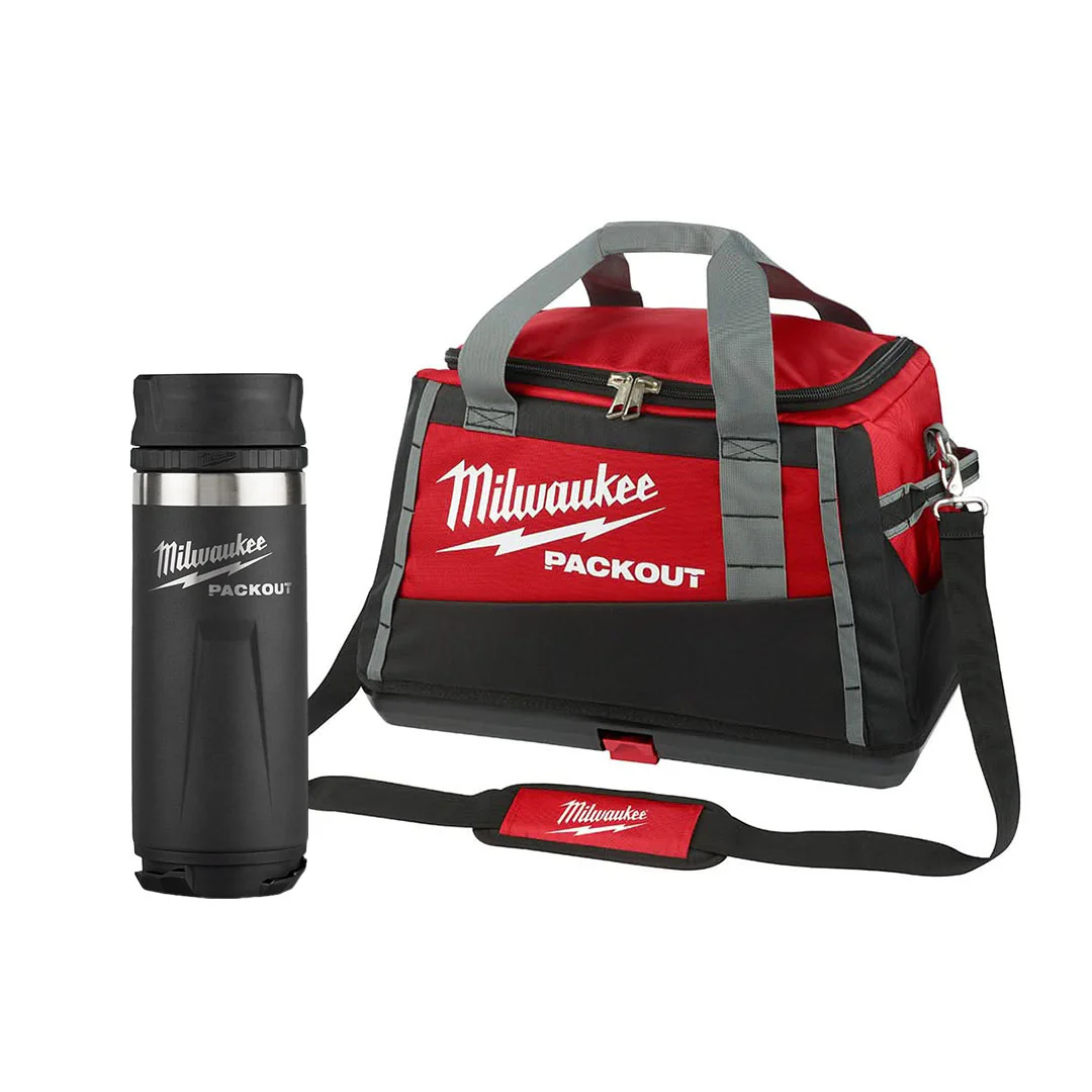 Milwaukee 48-22-8322 20" PACKOUT Tool Bag & 48-22-8395B PACKOUT 18oz Insulated Bottle with Sip Lid - Image 1