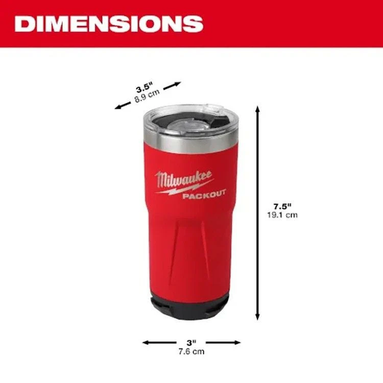 Milwaukee 48-22-8392RX PACKOUT Red 20-Oz. Tumbler (PROMO) - Image 2
