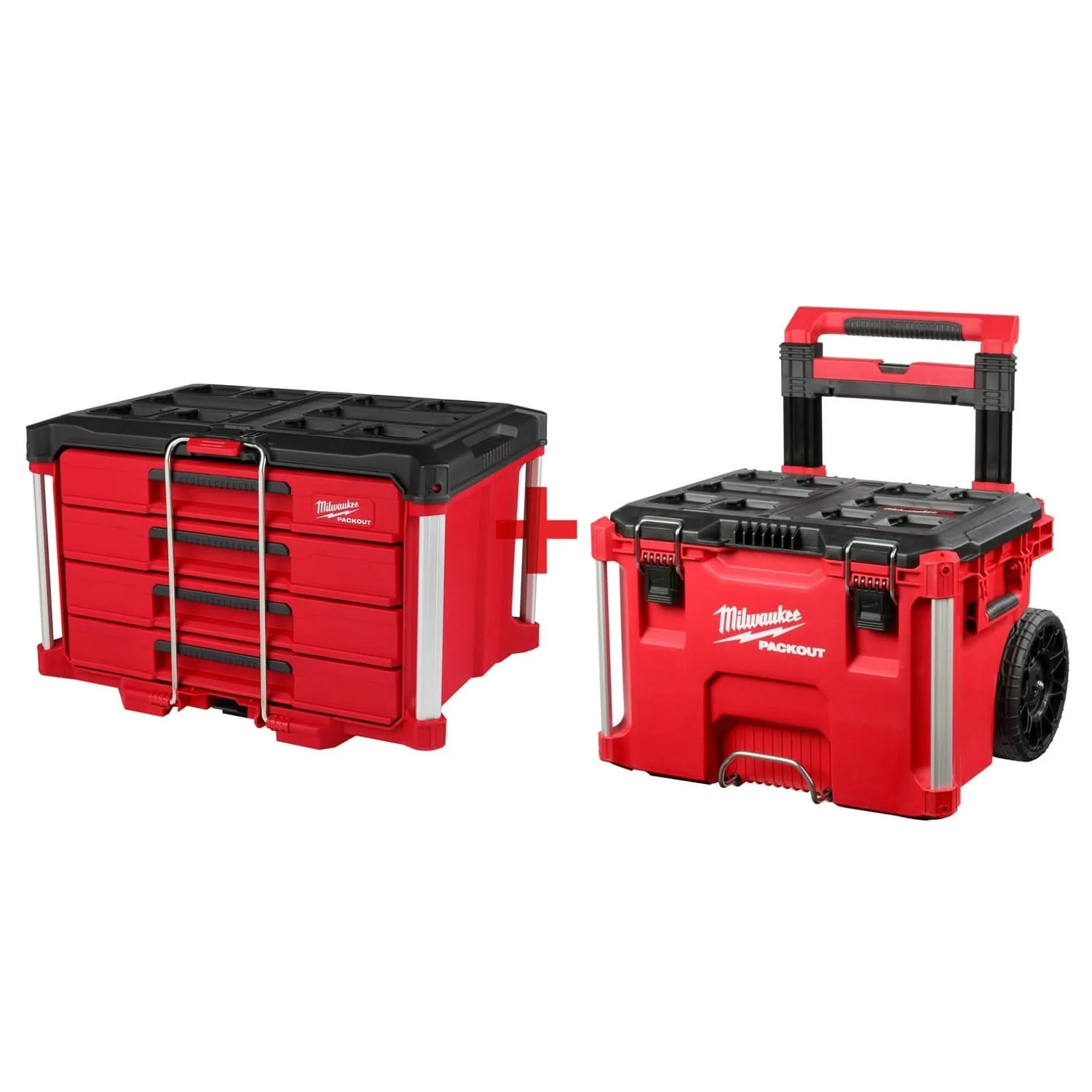 Milwaukee PACKOUT 4-Drawer Tool Box with PACKOUT Rolling Tool Box - Image 1
