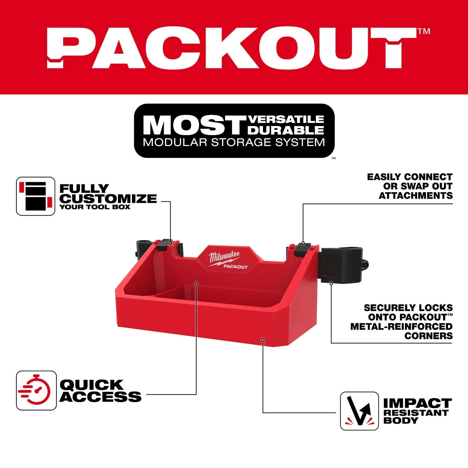 Milwaukee 48-22-8605 PACKOUT Tool Box Tray Attachment - Image 3