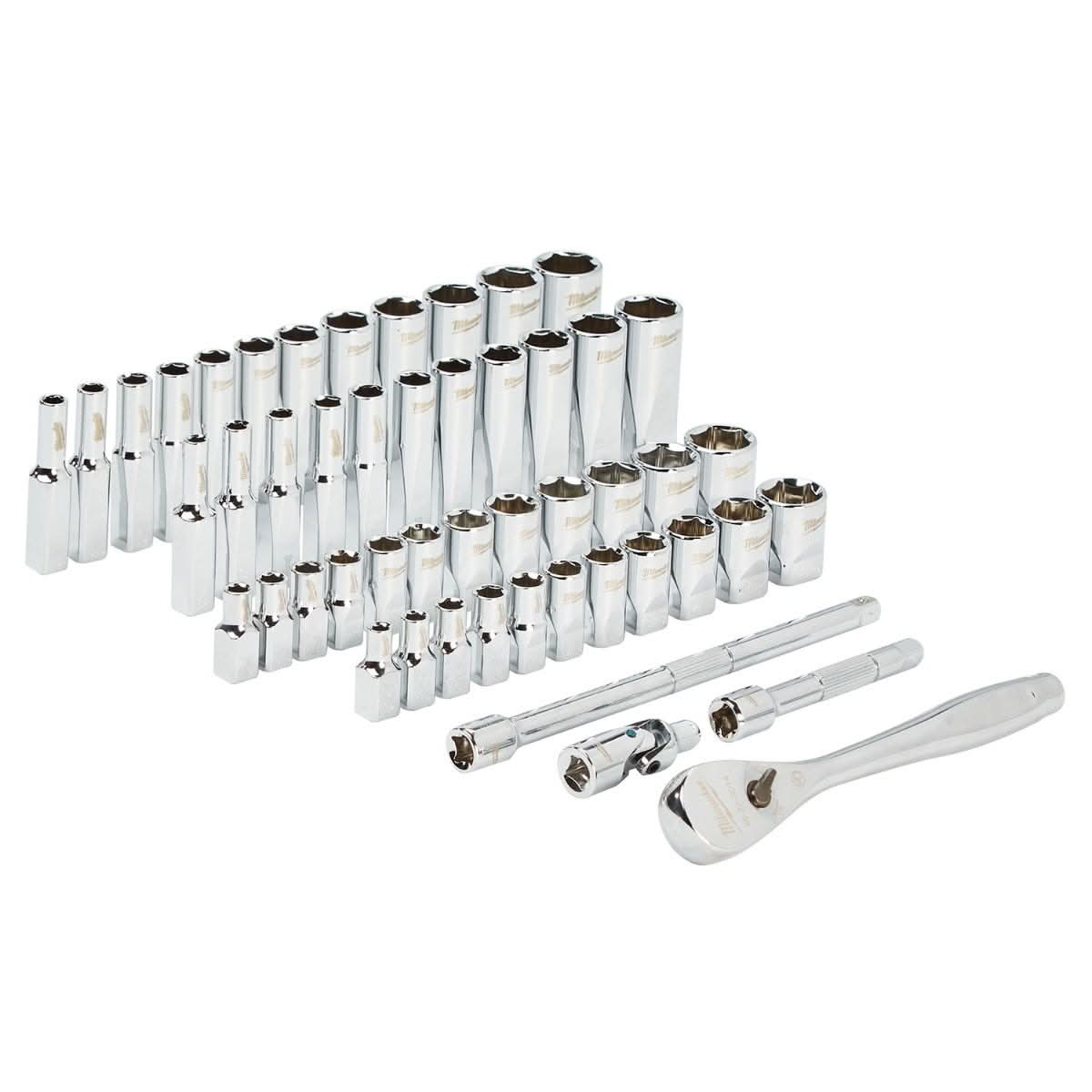 Milwaukee 48-22-9004 1/4"-Drive 50-Piece SAE / Metric Ratchet & Socket Set - Image 3