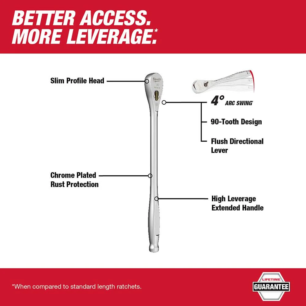 Milwaukee 48-22-9005 1/4-Inch Drive 9-Inch Ratchet - Image 2