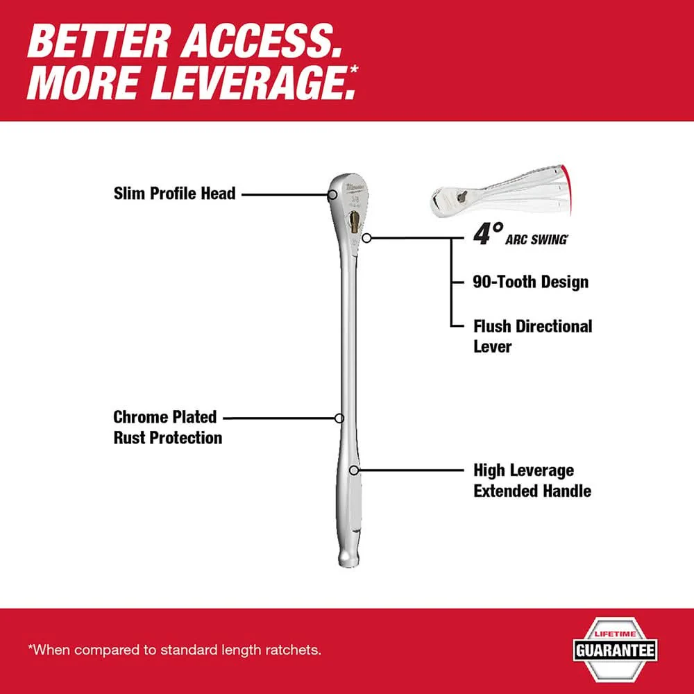 Milwaukee 48-22-9037 3/8-Inch Drive 12-Inch Ratchet - Image 2
