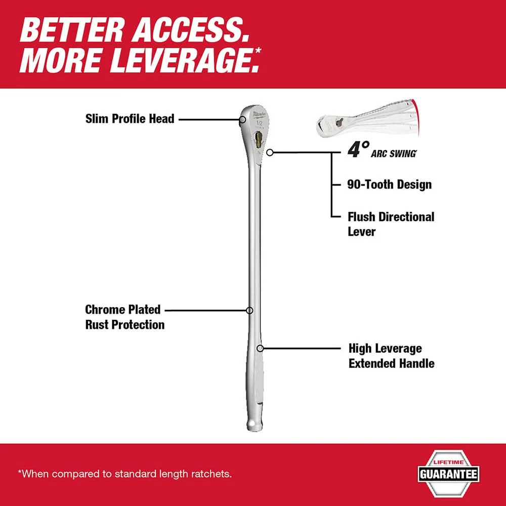 Milwaukee 48-22-9050 1/2-Inch Drive 18-Inch Ratchet - Image 2