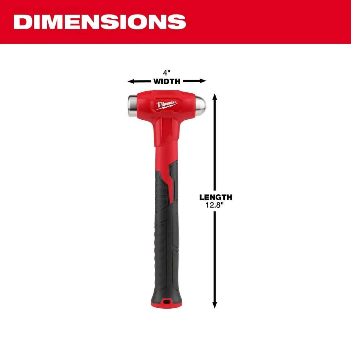 Milwaukee 48-22-9140 16oz Dead Blow Ball Peen Hammer - Image 3