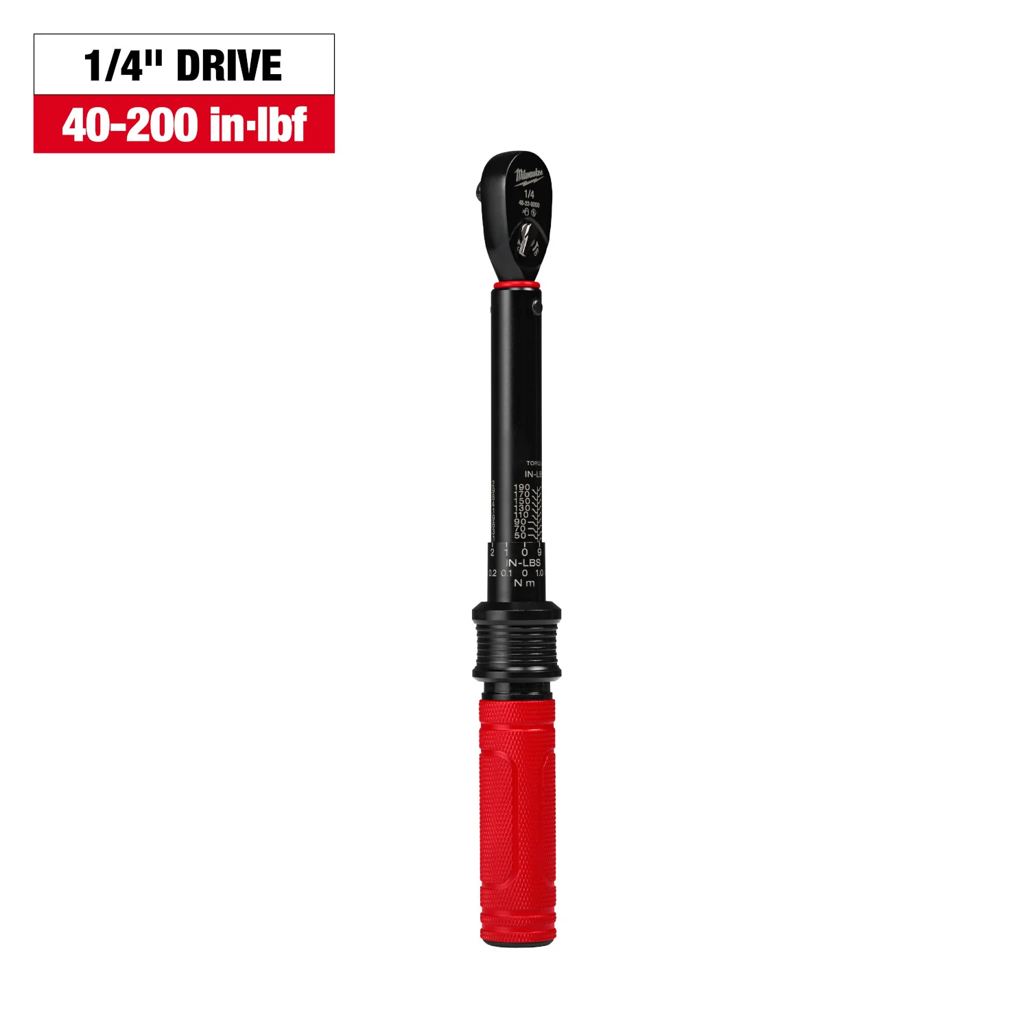 Milwaukee 48-22-9200 1/4-in. Drive Click Torque Wrench, 40-200 in·lb - Image 3