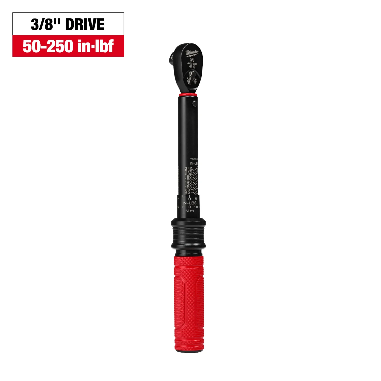Milwaukee 48-22-9201 3/8-in. Drive Click Torque Wrench, 50-250 in·lb - Image 3