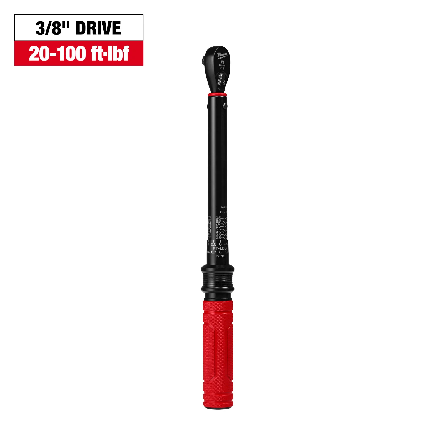 Milwaukee 48-22-9202 3/8-in. Drive Click Torque Wrench, 20-100 ft·lb - Image 3