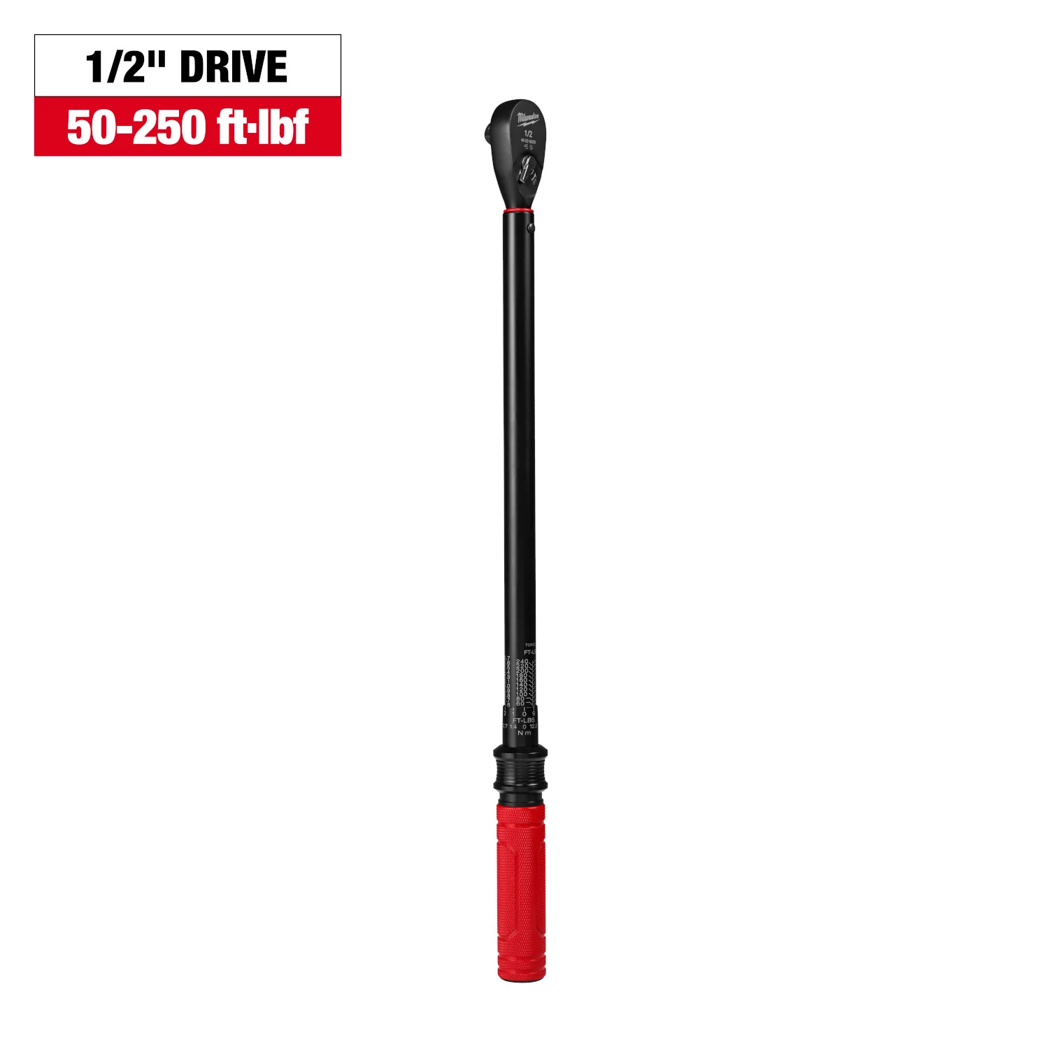 Milwaukee 48-22-9203 1/2-in. Drive Click Torque Wrench, 50-250 ft·lb - Image 3