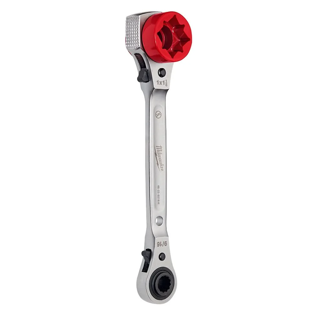 Milwaukee 48-22-9216M Lineman's 5-in-1 Racheting Wrench with Milled Face - Image 1