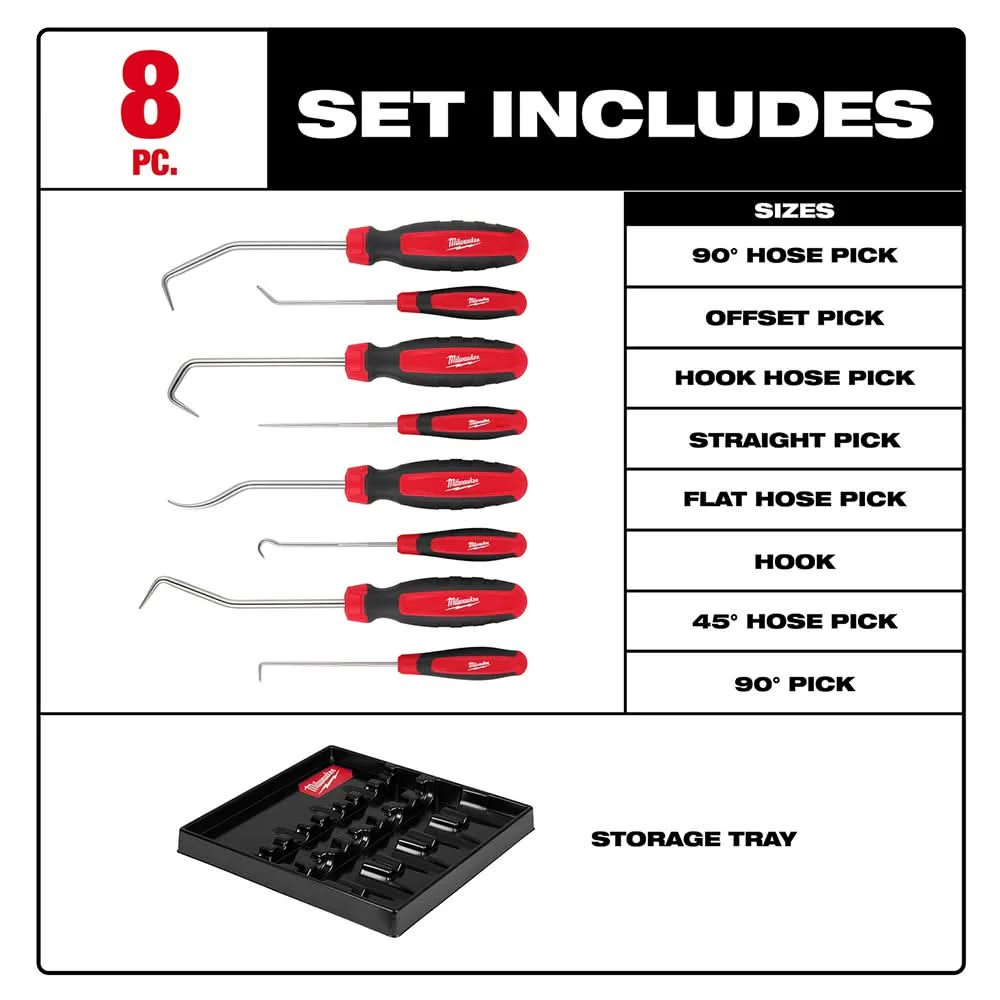 Milwaukee 48-22-9218 8pc Hook & Pick Set - Image 3