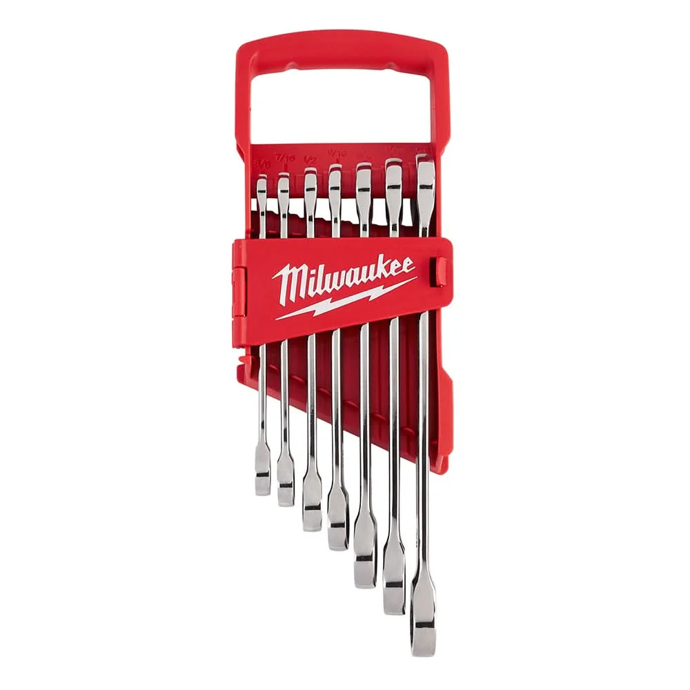 Milwaukee 48-22-9406 7-Piece Ratcheting Combination SAE Wrench Set - Image 1