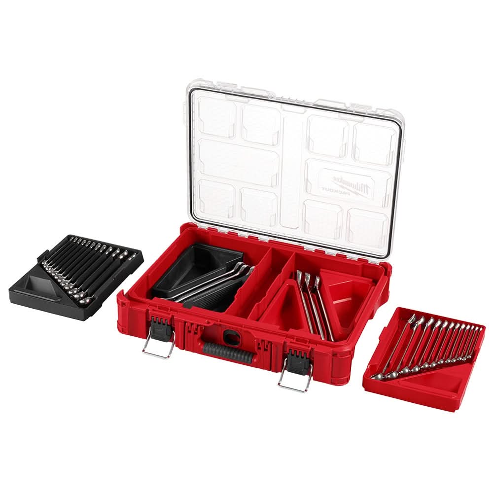 Milwaukee 48-22-9485 30pc Metric & SAE Combination Wrench Set with PACKOUT Organizer - Image 1