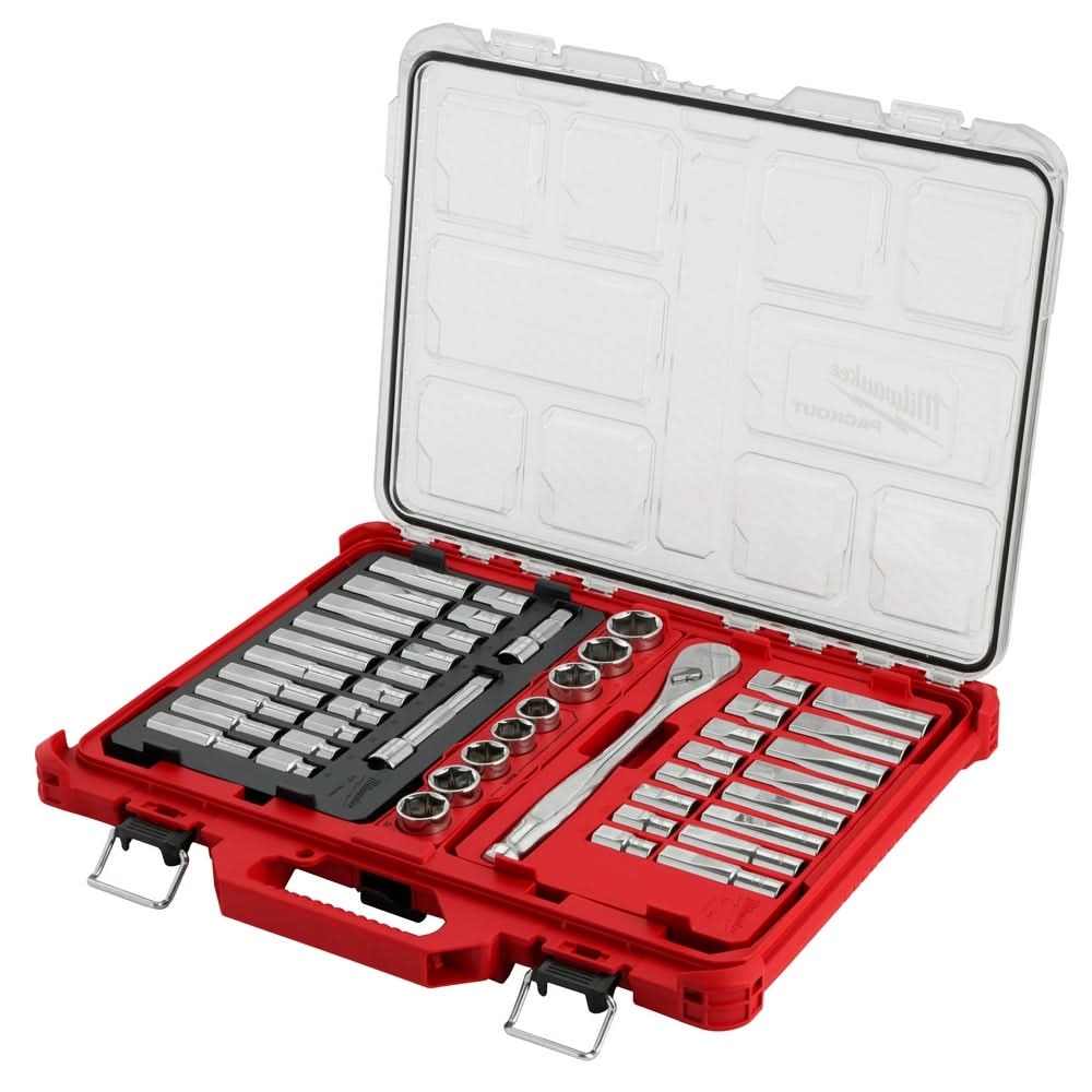 Milwaukee 48-22-9487 47pc 1/2" Drive Ratchet & Socket Set with PACKOUT Organizer - Image 1