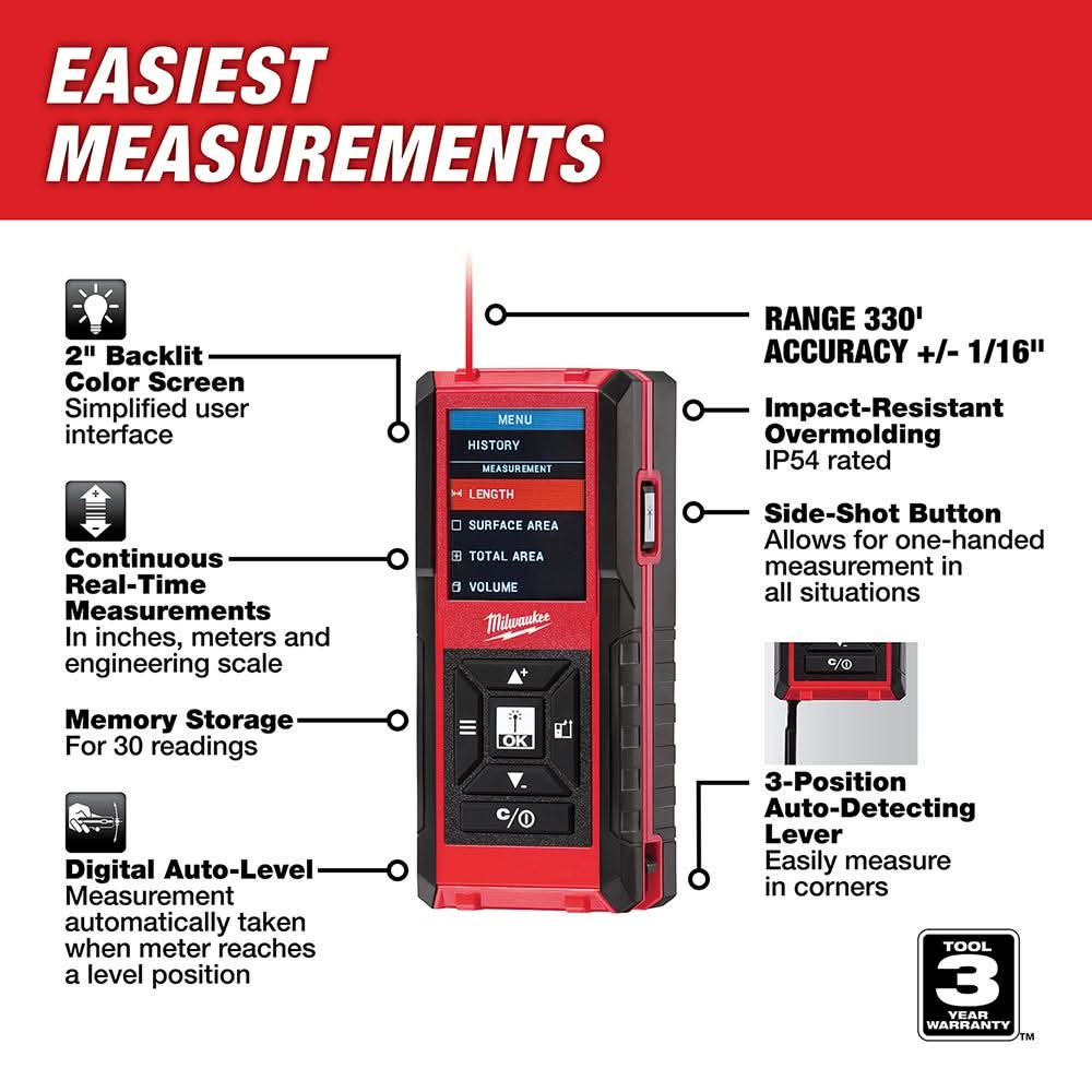 Milwaukee 48-22-9803 330' Laser Distance Meter - Image 2