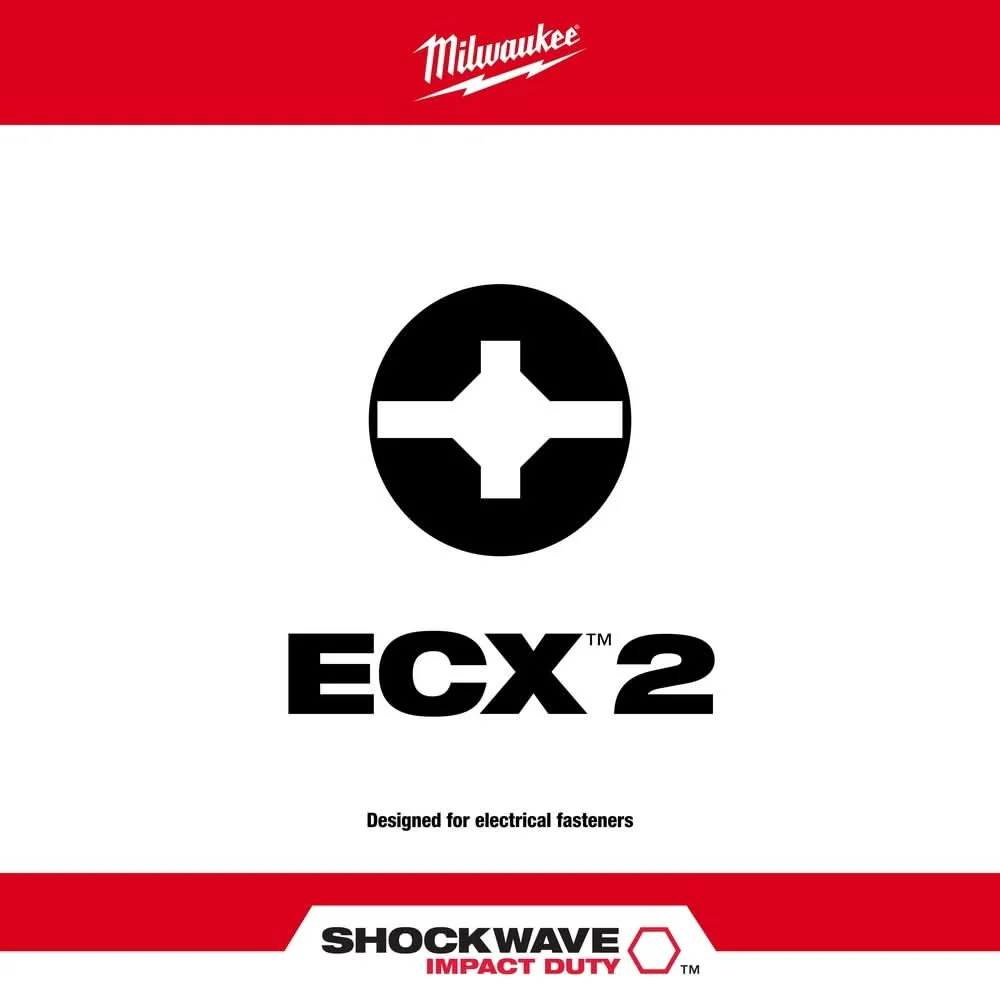 Milwaukee 48-32-4145 SHOCKWAVE 2-Inch Impact ECX #2 Power Bits, 25-Pack - Image 2