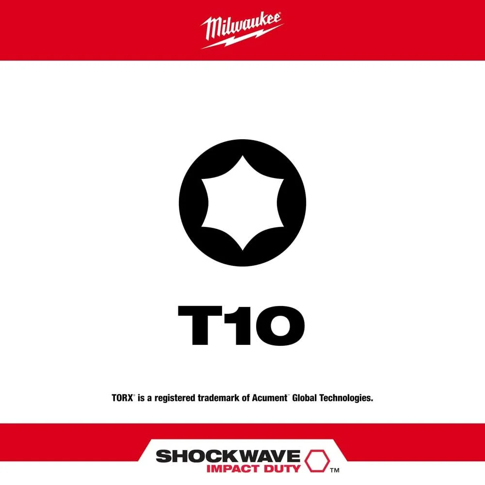 Milwaukee 48-32-4982 SHOCKWAVE 2-Inch T10 Impact Bit, 2-Pack - Image 2