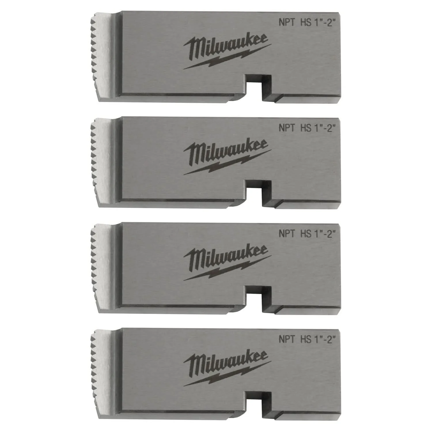 Milwaukee 48-36-1204 Milwaukee 1″-2″ HIGH SPEED NPT Universal Pipe Threading Dies