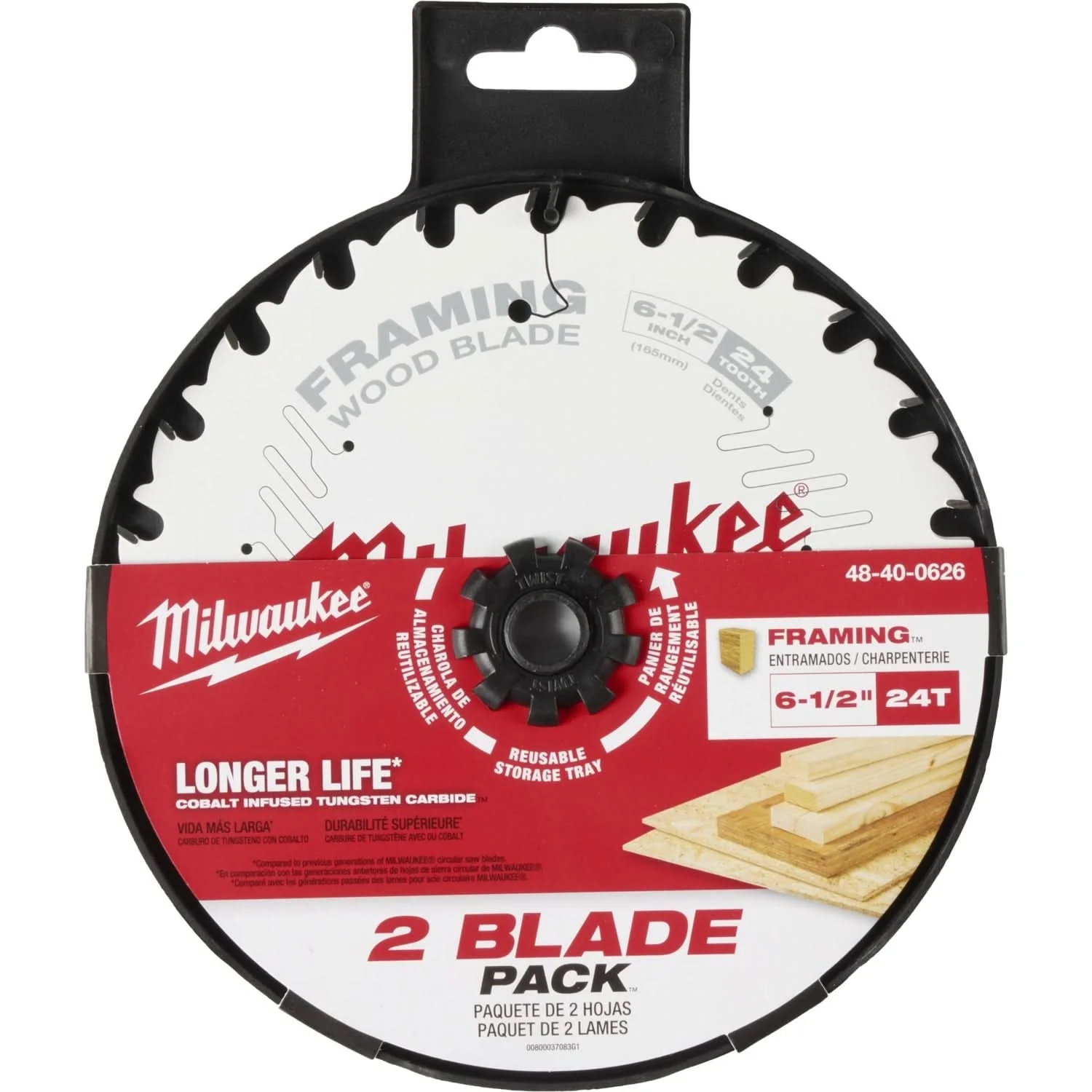 Milwaukee 48-40-0626 6-1/2" 24-Tooth Framing Circular Saw Blade 2PK - Image 1