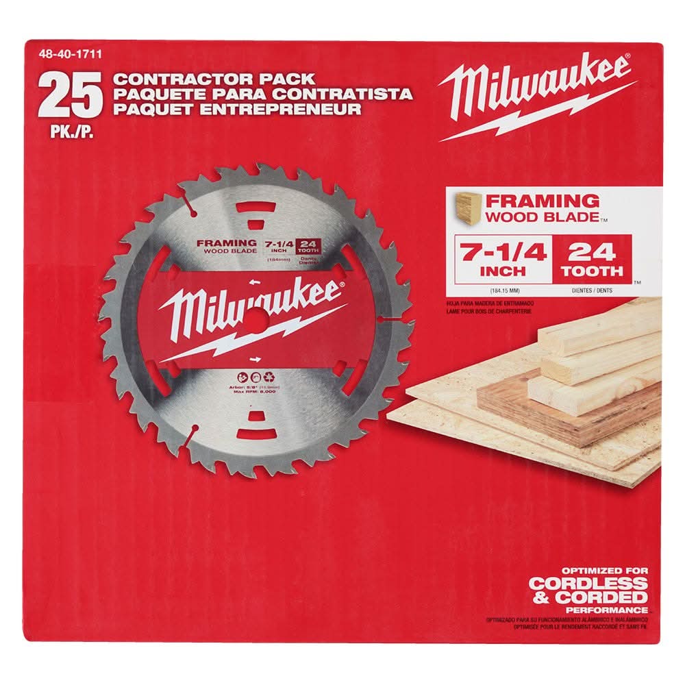 Milwaukee 48-40-1711 7-1/4" 24T Construction Framing Contractor Pack (25PK) - Image 3