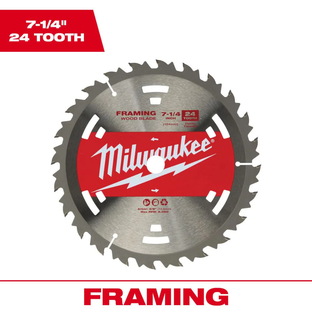 Milwaukee 48-40-1711 7-1/4″ 24T Construction Framing Contractor Pack (25PK)