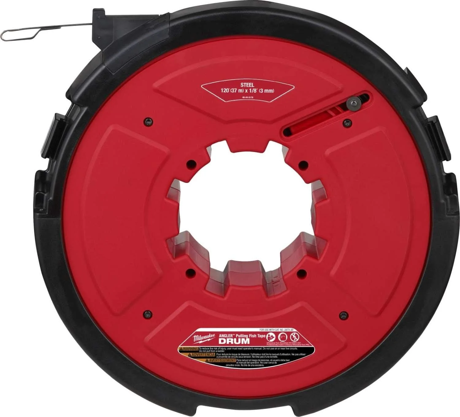 Milwaukee 48-44-5176 Angler 120' x 1/8" Steel Pulling Fish Tape Drum (PROMO) - Image 1