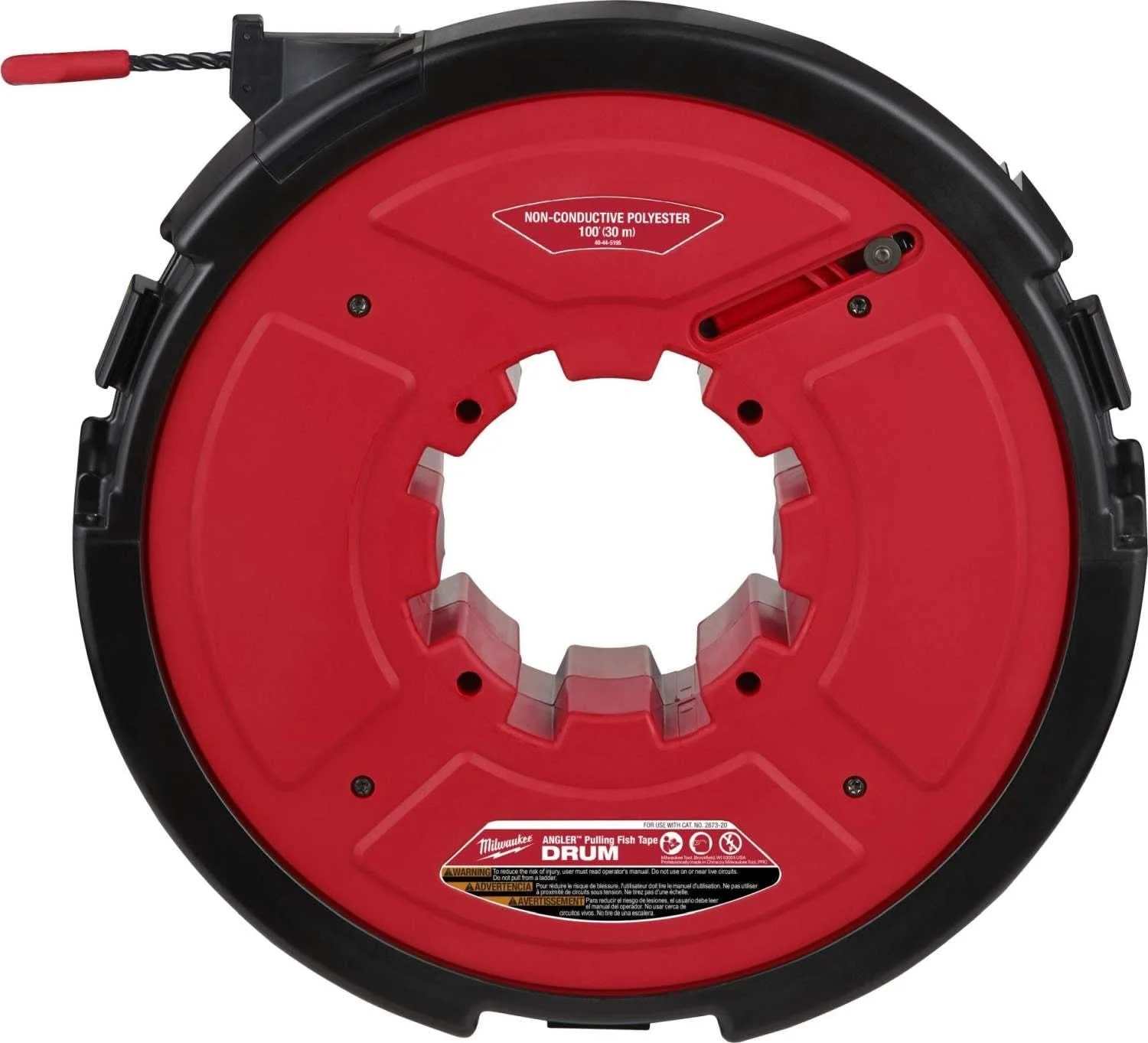 Milwaukee 48-44-5195 Angler 100' Non-Conductive Polyester Pulling Fish Tape Drum (PROMO) - Image 1