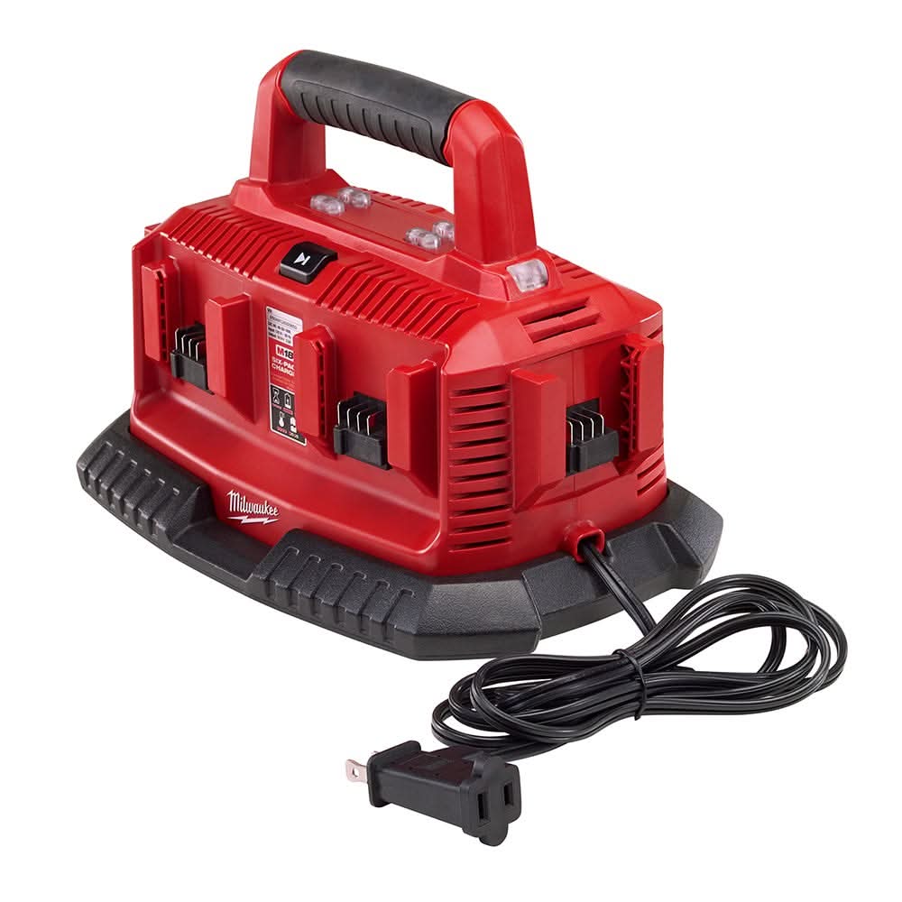 Milwaukee 6 Bay Charger with M18 REDLITHIUM HIGH OUTPUT XC 6.0Ah Battery 2-Pack - Image 2