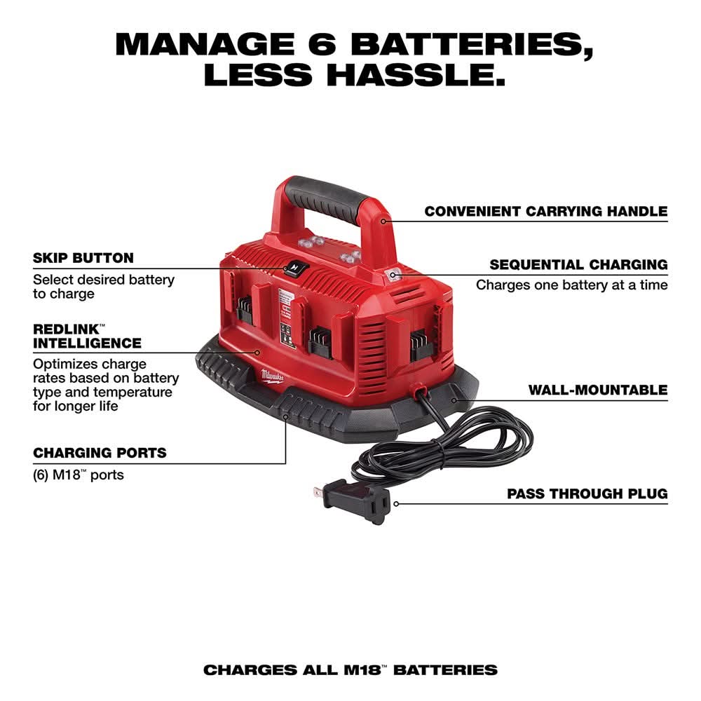 Milwaukee 48-59-1806 6 Bay Charger - Image 2