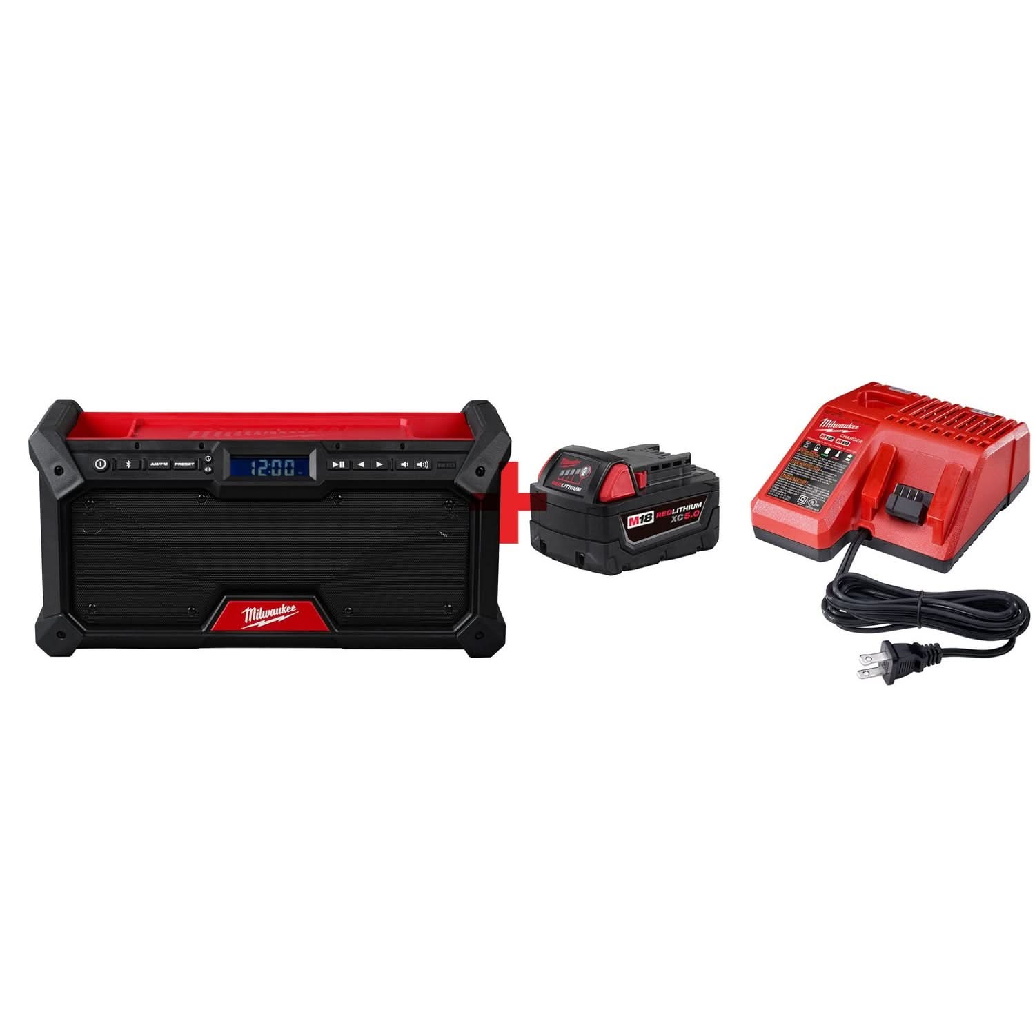 Milwaukee M18 Bluetooth Jobsite Radio and XC5.0 System Starter Kit - Image 1