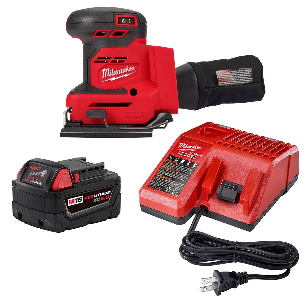 Milwaukee M18 1/4-Sheet Orbital Sander 5.0 Kit - Image 1