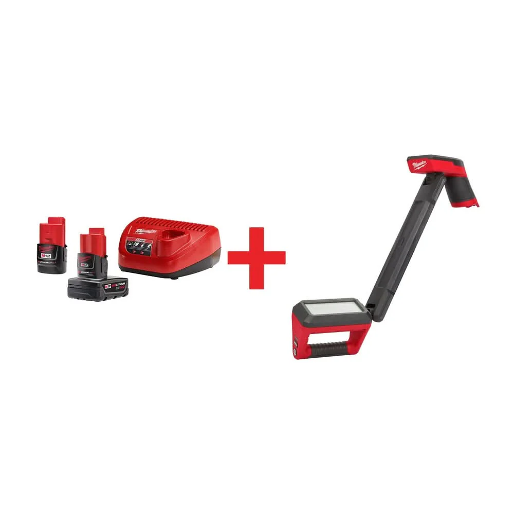 Milwaukee M12 Underbody 1,200-Lumen Articulating Light with CP2.0/XC4.0 Starter Pack - Image 1