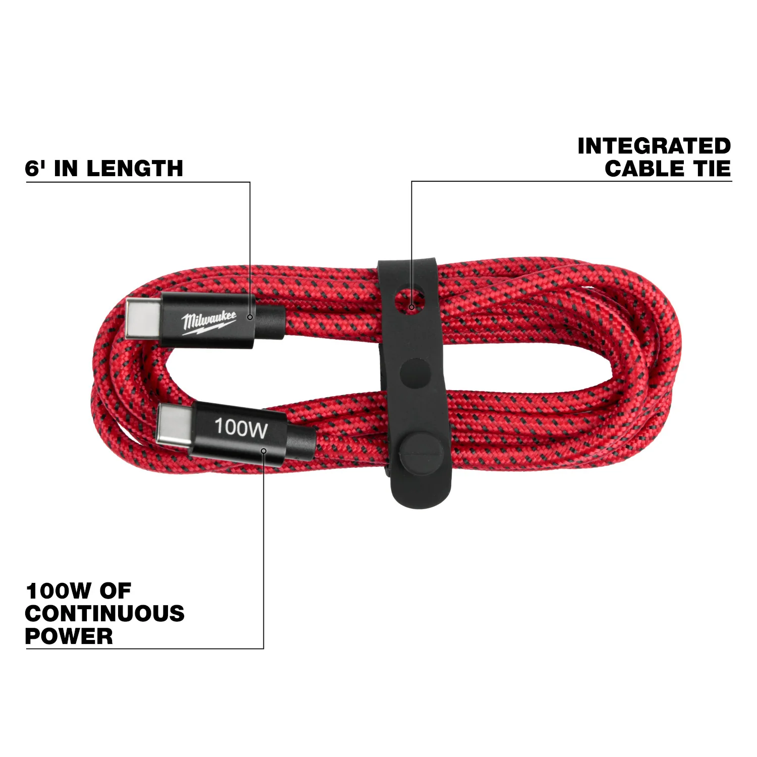 Milwaukee 48-59-2848 100W 6-f.t USB-C Charging Cable - Image 2