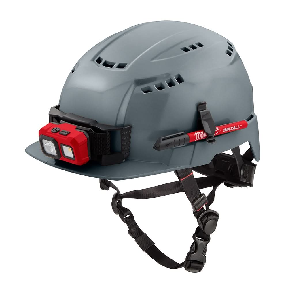 Milwaukee 48-73-1336 Gray Front Brim Vented Helmet with BOLT – Class C