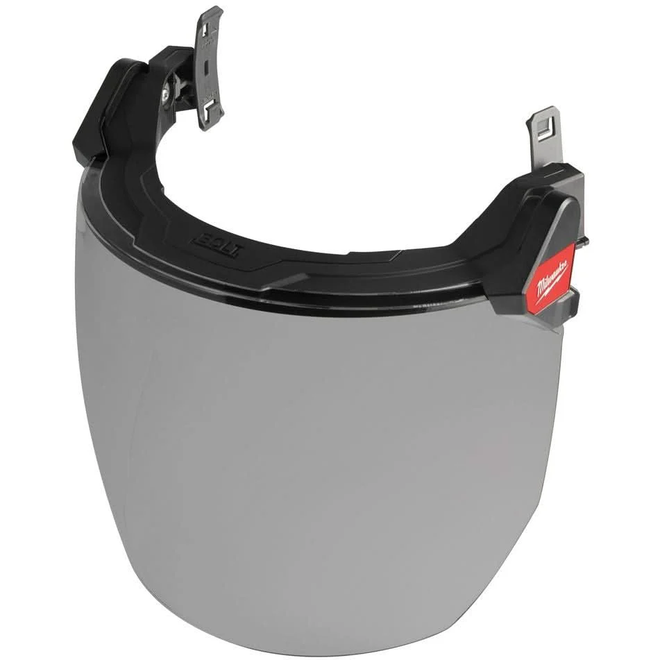 Milwaukee 48-73-1425 BOLT Full Face Shield – Gray Dual Coat Lens (Compatible with Milwaukee Safety Helmets & Hard Hats)