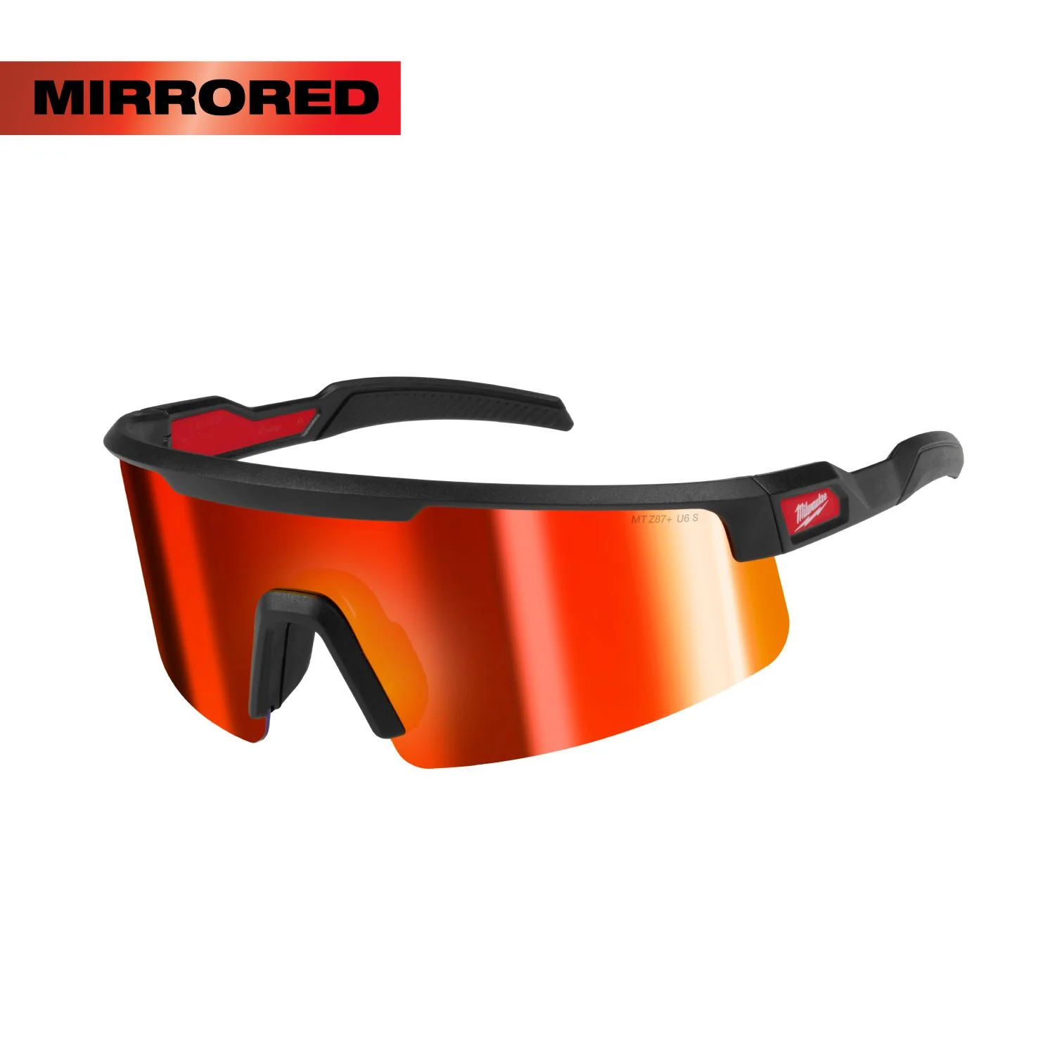 Milwaukee 48-73-2506 Wrap Around Red Mirrored Safety Glasses w/ Anti-Scratch Lenses - Image 3