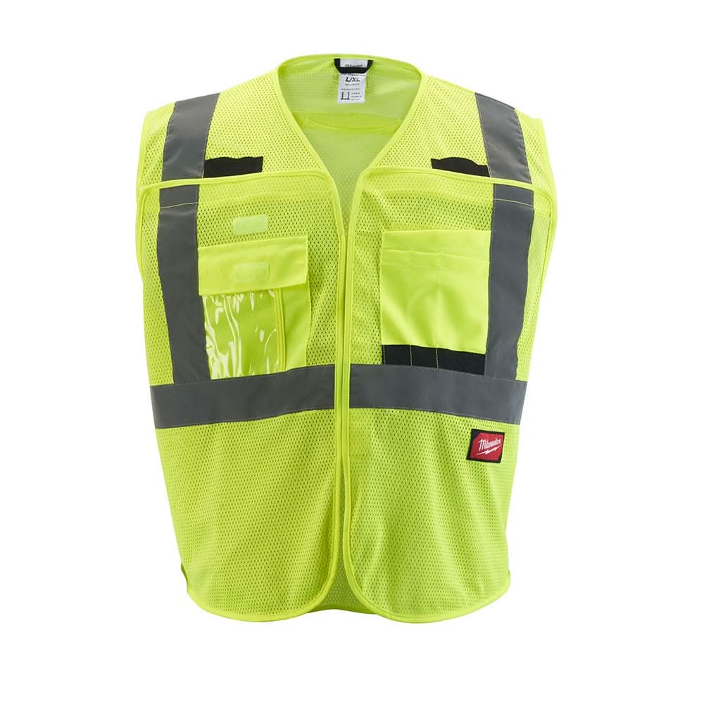 Milwaukee 48-73-512Y Class 2 Breakaway High Visibility Yellow Mesh Safety Vest - Image 1