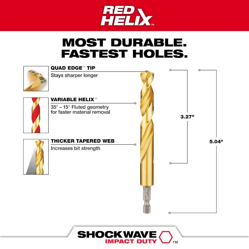 Milwaukee 48-89-4628 31/64-Inch Titanium SHOCKWAVE Drill Bit - Image 3