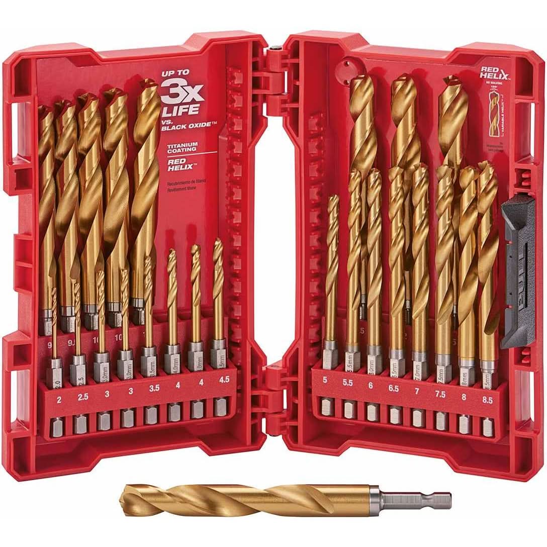 Milwaukee 48-89-4861 Shockwave Red Helix Titanium Metric Set, 25-Piece - Image 1