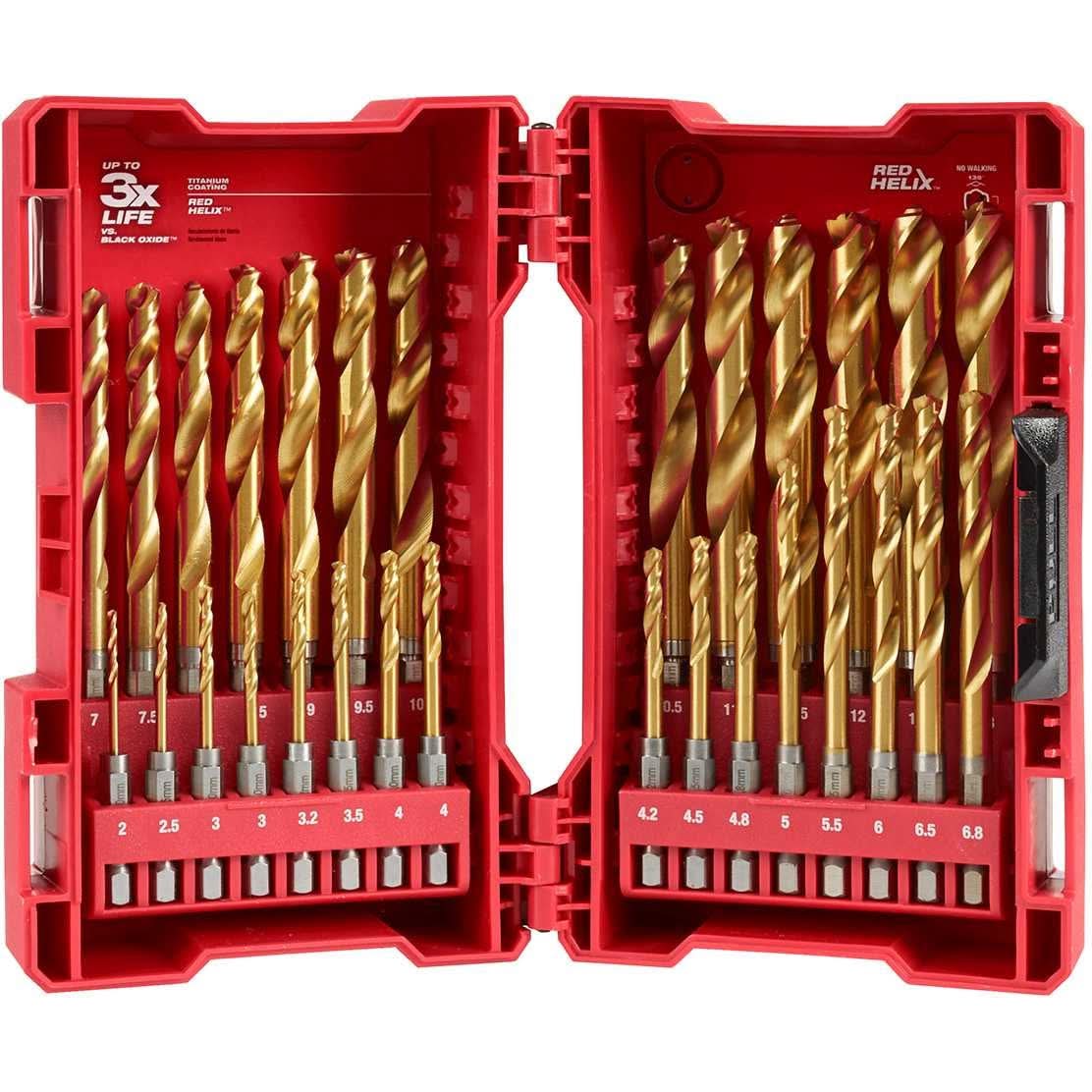 Milwaukee 48-89-4862 Metric 29-Piece Shockwave Titanium Red Helix Kit - Image 1