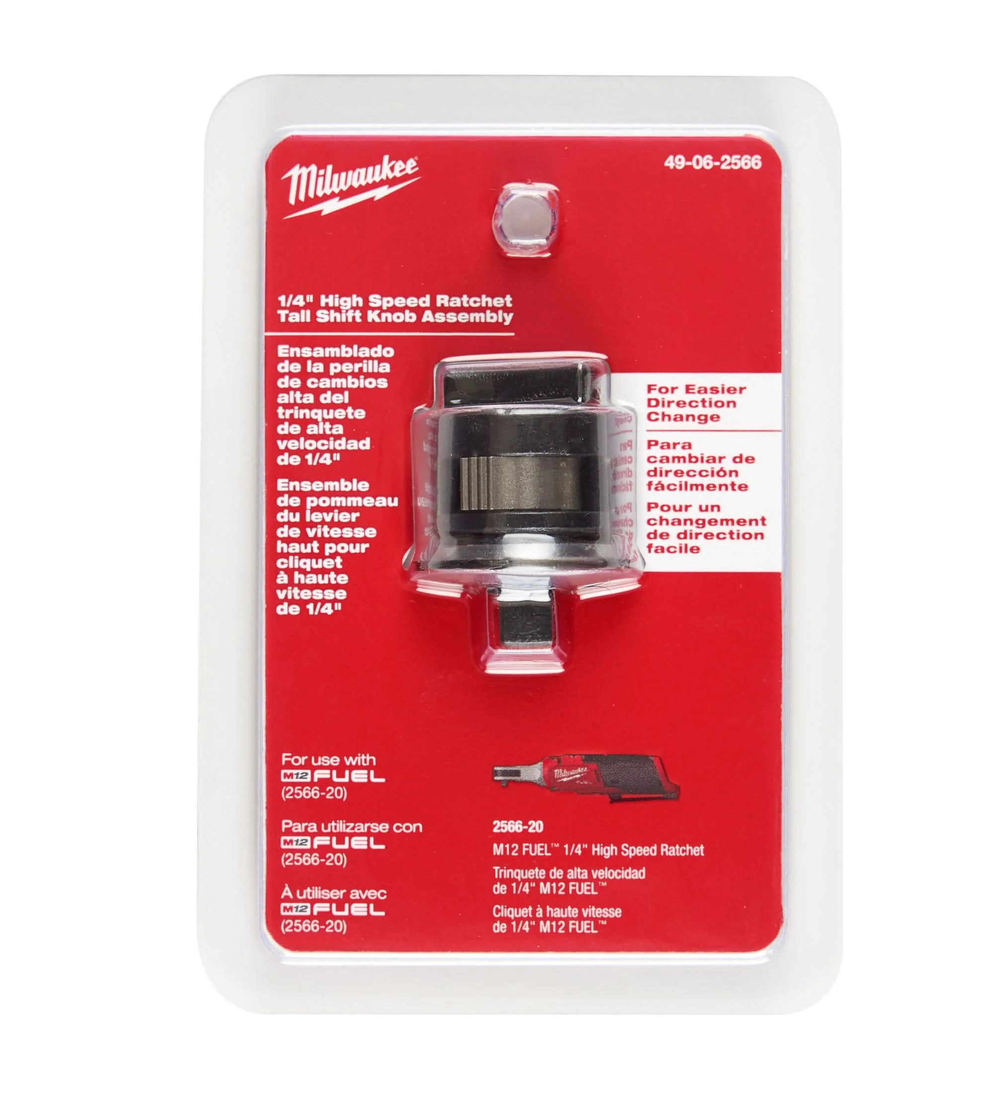 Milwaukee 49-06-2566 1/4-Inch High Speed Ratchet Tall Shift Knob Assembly - Image 3
